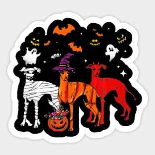 Funny Three Greyhound Halloween Shirt gifts Sticker